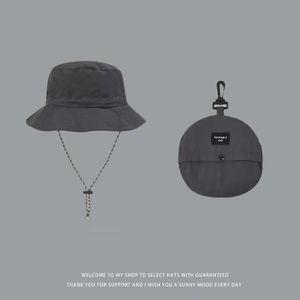 Sombrero de Pescador Plegable para Exteriores con Bolsillo, Gorra de Pesca Unisex Estilo Safari con Cordón Ajustable - Product Image 3