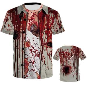 Camiseta de Hombre con Estampado 3D de Esqueleto para Halloween, Cuello Redondo, Manga Corta, Informal, Transpirable, de Poliéster - Product Image 5