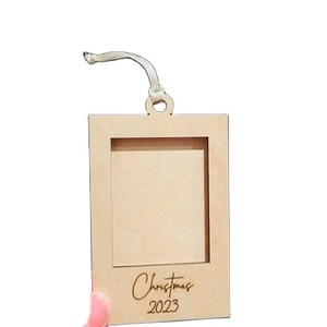 2025 Xmas Ornament Custom Mini Polaroid Wooden Photo Frame Hanging Picture Frame Ornaments for Christmas/Anniversary/Wedding/