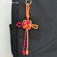 Porte-clés et breloque de sac Nœud de la Fortune chinois porte-bonheur, fait main, en corde tressée en paracorde de nylon, vente en gros, accessoires de pendentif