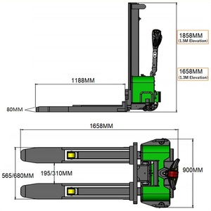 Apilador de Walkie de elevación automática personalizado en palé Jack 48V 20AH batería de litio apilador de palé eléctrico para almacenes - Product Image 2