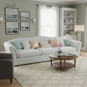 Ekar โซฟาผ้าโค้งเรียบง่ายทันสมัยสำหรับห้องนั่งเล่นพร้อมเบาะกำมะหยี่ - Product Image 4