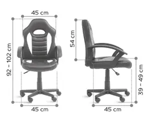 Chaise de jeu d'étude pour enfants avec style de course retour à l'école