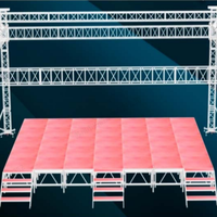 Plateforme de scène en aluminium noir d'usine 4x4 pieds 4x8 pieds pour les scènes de concert en plein air Conception 1x1m 1x2m 1.22x1.22m 1.22x2.44m