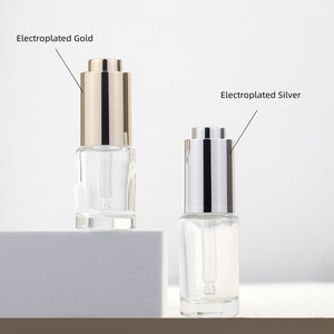 Flacon compte-gouttes en verre vide pour huile essentielle pour les yeux, 10 <span class=keywords><strong>ml</strong></span>, 15 <span class=keywords><strong>ml</strong></span>, 20 <span class=keywords><strong>ml</strong></span>, 30 <span class=keywords><strong>ml</strong></span>, avec bouton poussoir hydraulique doré ou argenté - Product Image 5