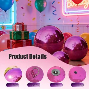 ลูกบอลมิเรอร์ขนาดใหญ่ สีโรสโกลด์ ชมพู แดง น้ำเงิน เขียว เงิน ทำจาก PVC สะท้อนแสง กันน้ำ ลูกโป่งมิเรอร์เป่าลม สำหรับงานแต่งงาน งานปาร์ตี้ - Product Image 3