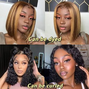 Perruque Bob Coupe Droite Cheveux Humains 13x4 HD Lace Front Lisse Sans Colle Pré-Pluckée Densité 180% Ligne de Cheveux Naturelle Prête à l'Expédition Fournisseur - Product Image 4