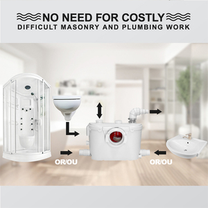 FLO500-B pompe de macérateur de toilettes, <span class=keywords><strong>broyeur</strong></span> d'égout, pompe de macérateur de toilettes pour salle de bains - Product Image 5