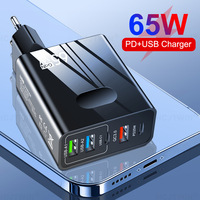 Cargadore De Celular PD 65W Adaptateur d'alimentation de charge rapide pour téléphone portable 3 USB + Type C Chargeur de voyage portable multi-ports
