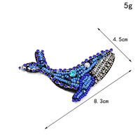 PH074 personnalisé fait à la main animaux marins coquillages hippocampe tortue dauphin perlé strass Patch 3D paillettes Applique pour vêtements