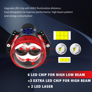 Lentille de projecteur laser à double LED W70 Spot à double réflecteur pour automobiles et motos Phare à usage général - Product Image 5