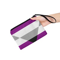 Pochette à monnaie personnalisée en polyester avec fermeture éclair, thème arc-en-ciel Aegosexual Gay, pour transport de poche, voyages de courte durée, souvenir d'événements communautaires