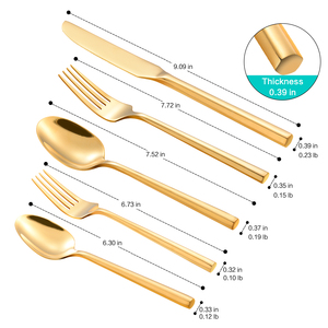 Wholesale hand forged stainless steel wedding matte gold flatware - Product Image 2
