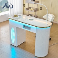 Table de manucure individuelle avec collecteur de poussière pour salon de beauté