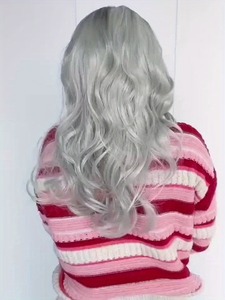 Haut de gamme noir dentelle avant vague de corps longue perruque bouclée pour les femmes haute température Fiber Rose Net postiche Grand Canal tête ne sera pas - Product Image 6