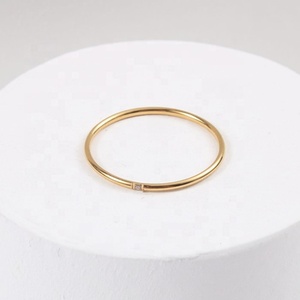 حار بيع 1 مللي متر داينتي الفولاذ المقاوم للصدأ واحد اثنين ثلاثة تشيكوسلوفاكيا حجر خاتم للنساء - Product Image 4