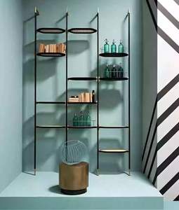 رف كتب من الفولاذ المقاوم للصدأ رف مبتكر أرضي رف كتب متعدد الطبقات فاخر وحديث خفيف - Product Image 3