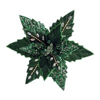 Fleurs de Poinsettia artificielles en polyester faites à la main, décorations de Noël pour l'intérieur, décoration de maison, taille personnalisée, idéales pour couronnes