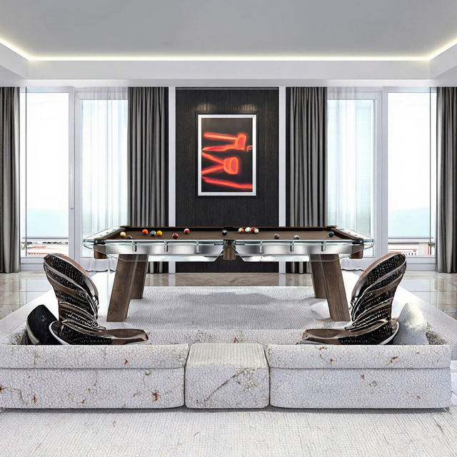 Standard 9-Foot Commercial Tempered Glass  Luxury Pool Table | Billiards Game Table for Home & Commercial Use