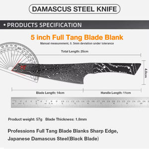 Cuchillo de frutas de acero de Damasco de espiga completa para Dropshipping en Shopify, hoja negra 9Cr18 afilada, herramienta de pelado de cocina DIY para proyectos de forja - Product Image 4