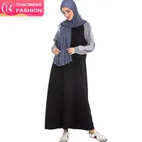 6192 #2019 Soft Knit Wear für Mädchen Lässiges Maxi kleid Dicker Gym Hoodie Kontrast Islamischer Sport Abaya
