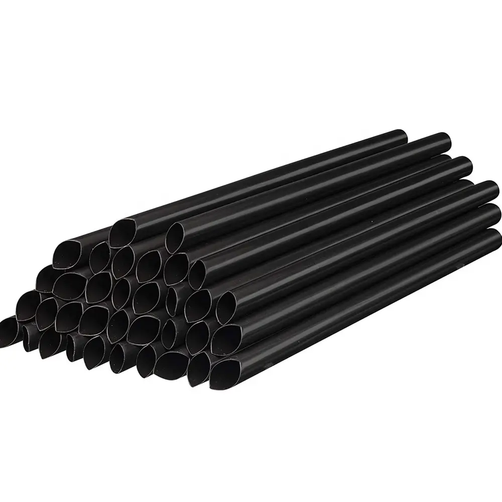 Siyah Boba pipet bireysel sarılmış tek kullanımlık plastik büyük payet Tumblers için
