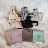 Pochette à Bijoux Enveloppe Tendance en Daim, Sacs d'Emballage Cadeau en Velours pour Bijoux
