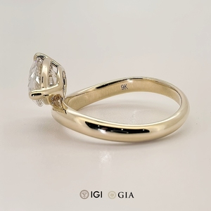 Bán Buôn Gi Chứng Nhận Cvd Phòng Thí Nghiệm Grown Kim Cương Engagement Ring 1CT VVS 14K Vàng Tinh Khiết Hình Bầu Dục Phòng Thí Nghiệm Kim Cương Nhẫn - Product Image 2