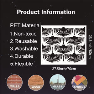 <span class=keywords><strong>Pochoir</strong></span> mural en plastique moderne Art Déco Grue 70*60cm pour bois, meubles, carrelage, tissu, peinture artistique - Product Image 2