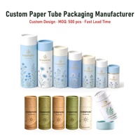 Emballage personnalisé pour crème visage, poudre libre et masque facial – Boîte tube en papier kraft finition brillante ou mate
