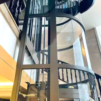 Porte d'ascenseur centrale en acier moderne en forme de fer à cheval pour villa, appartement, hôtel, avec garantie d'un an et conception de modèle 3D
