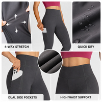 Leggings Deportivos para Mujer, Cintura Alta, con Bolsillos, Nylon66, Efecto Segunda Piel, Elasticidad en 4 Direcciones, Control de Abdomen, para Correr y Gimnasio, Marca Privada