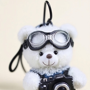 Chất lượng cao tùy chỉnh dễ thương chút Gấu Trắng & Gấu trúc búp bê sang trọng Keychain handmade 3D PVC & Silicone túi đồ trang trí - Product Image 3