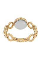 Montre pour femme en acier inoxydable, mouvement à quartz, design étanche, couleur or