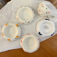 Tasse à café en céramique florale vintage avec soucoupe, ensemble créatif et exquis, design moderne, tasse à thé en porcelaine l'après-midi, verres à boire