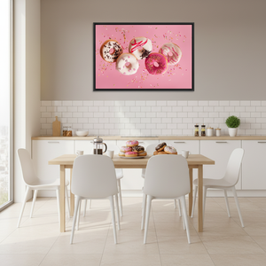 Modern Kitchen Canvas Print: Elegant Doughnuts Graphic Design,<b>BLACK</b> <b>FRAMED</b> CANVAS - Product Image 3