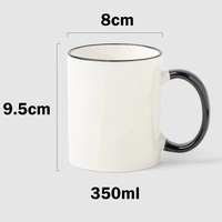 Vente en gros de tasse en céramique de café avec logo personnalisé blanc en porcelaine de 11oz couleur personnalisée tasse colorée de 11oz sublimation