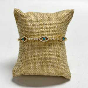 Gelang Fashion Grosir Mata Biru Buatan Tangan Lapis Emas 18K Mata Turquoise Bohemian Mata Setan Mata Turki Perhiasan Keberuntungan - Product Image 4