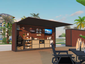 Préassemblé Smart Outdoor Kitchen Pod Mobile Induction Cooktop Station Énergie <span class=keywords><strong>solaire</strong></span> pour Villa RV/Camping Stockage parfait - Product Image 4