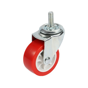 <b>Casters</b> 2.5-Inch Swivel Red <b>Wheels</b> M12 Screws Metal Durable Furniture <b>Casters</b> - Product Image 4