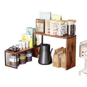 Estante de cocina multicapa de hierro y madera, organizador de especias para encimera, tipo vertical, para alimentos, artículos diversos y utensilios de cocina. - Product Image 5