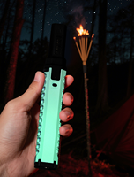 Briquet à flamme jet coupe-vent rechargeable au gaz avec 1300 jets ℃   Réchaud de camping extérieur haute température pour barbecue et cuisine