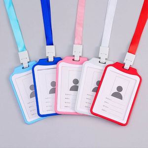 Porte-carte d'identité rigide en silicone transparent double face couleur personnalisée, durable et portable, pour usage au bureau, accessoires verticaux pour infirmières - Product Image 2