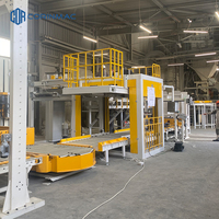 Palettiseur robotisé industriel haute vitesse avec système de nivellement vibrant à forte pression pour le lissage des sacs et la ligne d'emballage de poudre