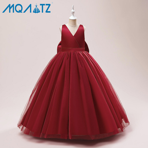 MQATZ ODM Satin Sleeveless <strong>Dress</strong> with Big Bow for Girls New Arrival <strong>Kids</strong> Party Birthday <strong>Dress</strong> LP-505 - Product Image 2
