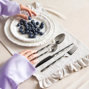 Diamond Stainless Steel Cutlery <b>Set</b> 24 <b>Pc</b> Premium Hotel Western Steak Knife Fork Spoon Dinnerware <b>Set</b> - Product Image 2