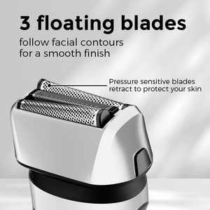 IPX7 Waterproof Reciprocating <b>Shaver</b> Smart Digital Display 3 Floating Aluminum Foil Blades <b>Electric</b> <b>Shaver</b> - Product Image 4