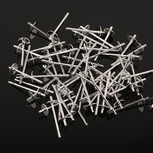 Cross Flat Earring <b>Posts</b> 925 Silver Plated Copper For Earring Making DIY Jewelry Accessories <b>Round</b> Shape - Product Image 4