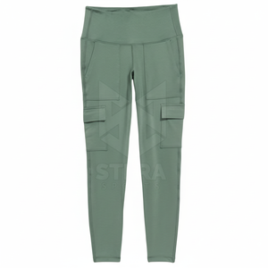 <b>Women's</b> Mid Waist Slim Fit Yoga <b>Leggings</b> Solid <b>Pattern</b> Active Fitness Customizable Private Label Most Popular Elastic Waist - Product Image 1