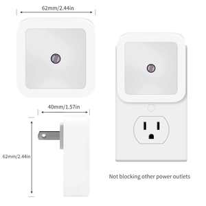 Veilleuse LED automatique 0,5W avec capteur crépusculaire, allumage et extinction automatiques pour chambre d'enfant, chambre à coucher, salle de bain, crèche - Product Image 2